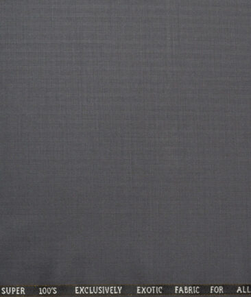 J.Hampstead Super 100's Self Design 20% Merino Wool Suiting Fabric (Cement Grey)