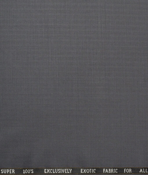 J.Hampstead Super 100's Self Design 20% Merino Wool Suiting Fabric (Cement Grey)