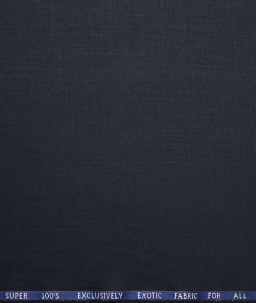 J.Hampstead Super 100's Self Design 20% Merino Wool Suiting Fabric (Dark Navy Blue)