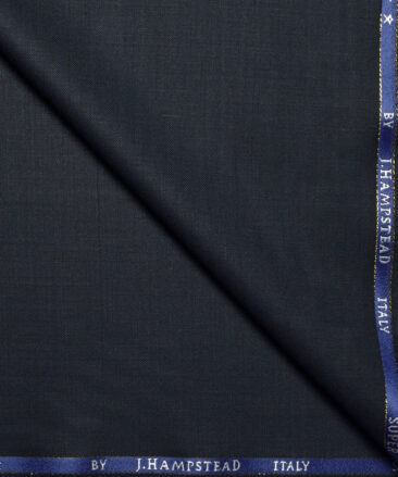 J.Hampstead Super 100's Self Design 20% Merino Wool Suiting Fabric (Dark Navy Blue)