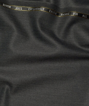 J.Hampstead Super 100's Self Design 20% Merino Wool Suiting Fabric (Dark Worsted Grey)