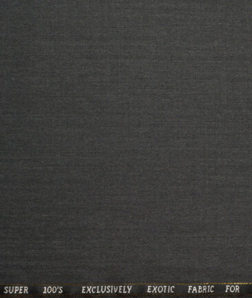 J.Hampstead Super 100's Self Design 20% Merino Wool Suiting Fabric (Dark Worsted Grey)