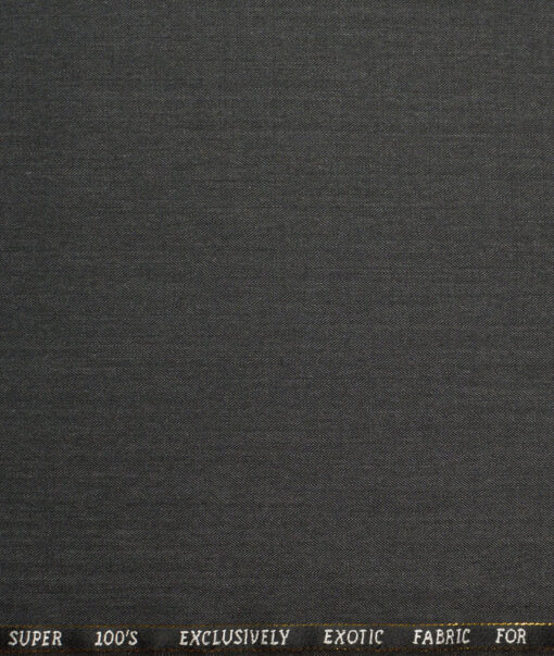 J.Hampstead Super 100's Self Design 20% Merino Wool Suiting Fabric (Dark Worsted Grey)