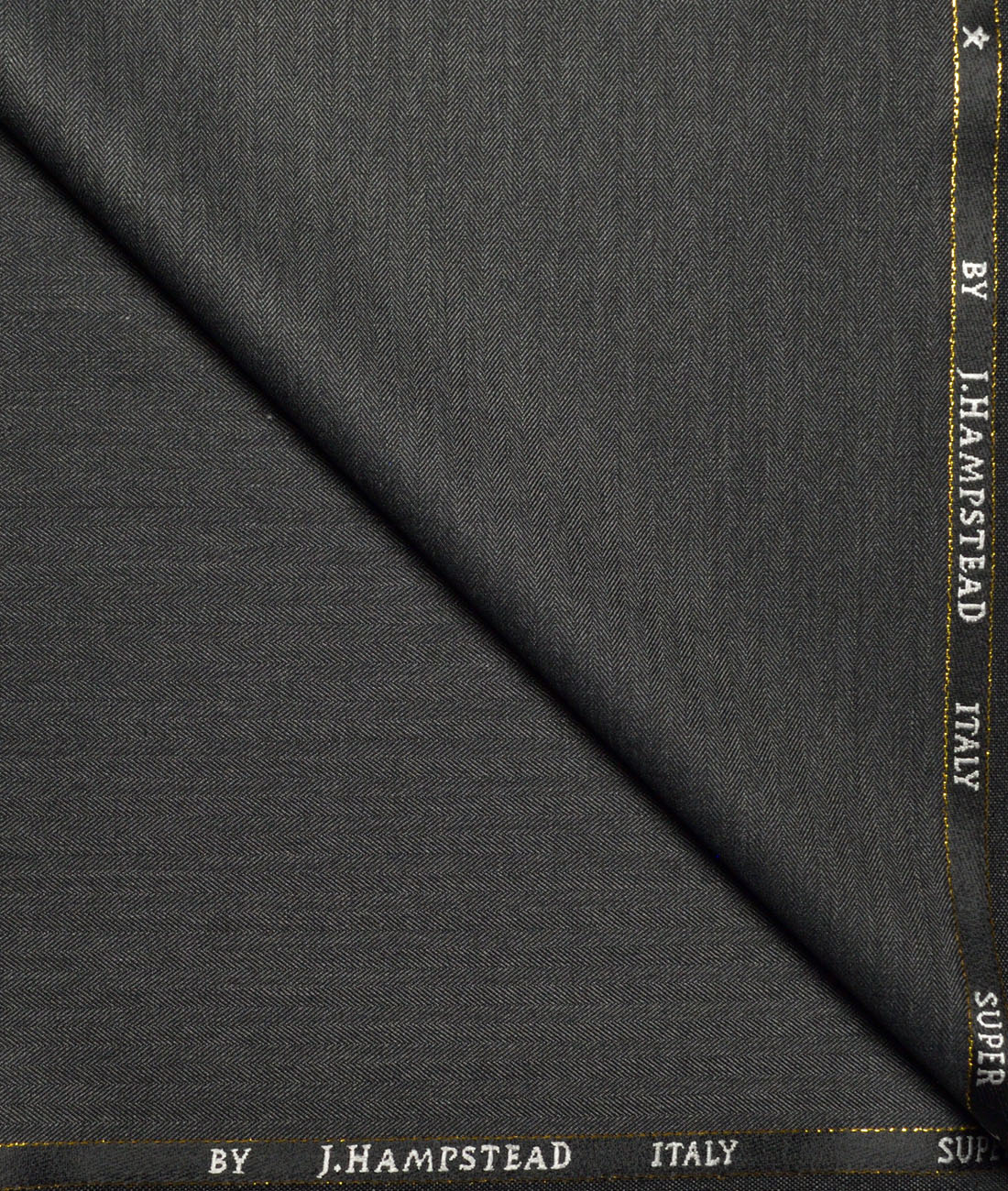 J.Hampstead Super 100's Self Design 20% Merino Wool Suiting Fabric (Dark Worsted Grey) J.Hampstead Super 100's Self Design 20% Merino Wool Suiting Fabric (Dark Worsted Grey)