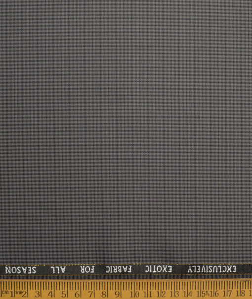 J.Hampstead Super 100's Checks 20% Merino Wool Suiting Fabric (Grey)