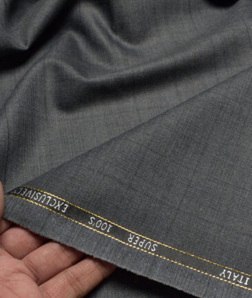 J.Hampstead Super 100's Checks 20% Merino Wool Suiting Fabric (Grey)