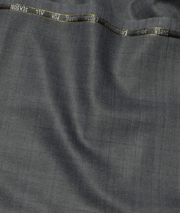 J.Hampstead Super 100's Checks 20% Merino Wool Suiting Fabric (Grey)
