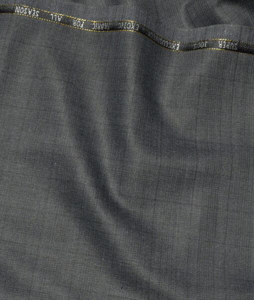 J.Hampstead Super 100's Checks 20% Merino Wool Suiting Fabric (Grey)