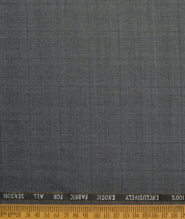 J.Hampstead Super 100's Checks 20% Merino Wool Suiting Fabric (Grey)