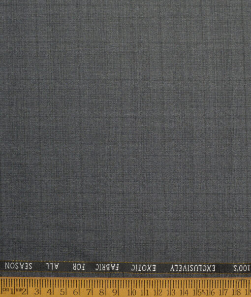 J.Hampstead Super 100's Checks 20% Merino Wool Suiting Fabric (Grey)