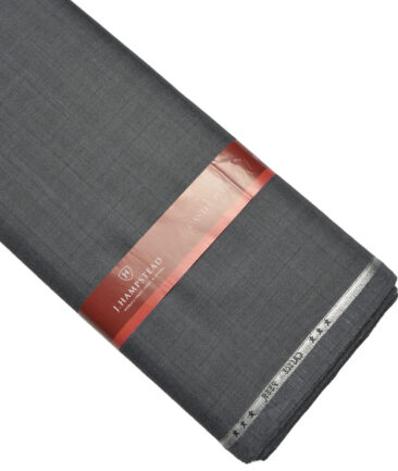 J.Hampstead Super 100's Checks 20% Merino Wool Suiting Fabric (Grey)