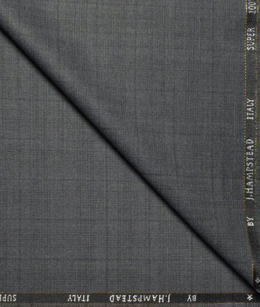 J.Hampstead Super 100's Checks 20% Merino Wool Suiting Fabric (Grey)