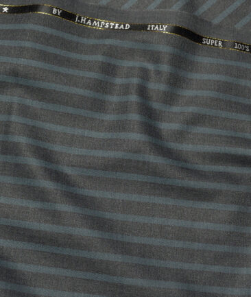 J.Hampstead Super 100's Striped 20% Merino Wool Suiting Fabric (Grey)