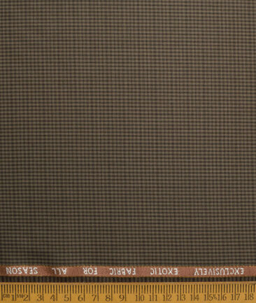 J.Hampstead Super 100's Checks 20% Merino Wool Suiting Fabric (Brown)