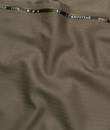 J.Hampstead Super 100's Self Design 20% Merino Wool Suiting Fabric (Light Brown)
