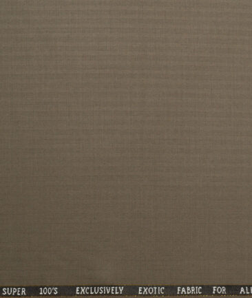 J.Hampstead Super 100's Self Design 20% Merino Wool Suiting Fabric (Light Brown)