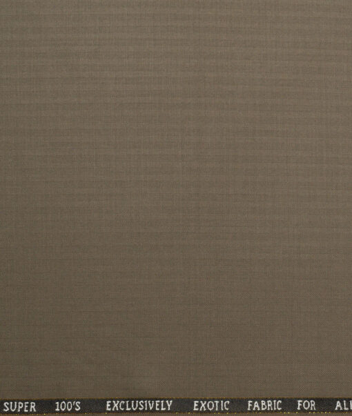 J.Hampstead Super 100's Self Design 20% Merino Wool Suiting Fabric (Light Brown)