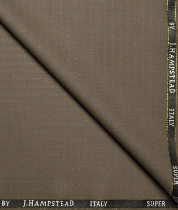 J.Hampstead Super 100's Self Design 20% Merino Wool Suiting Fabric (Light Brown)