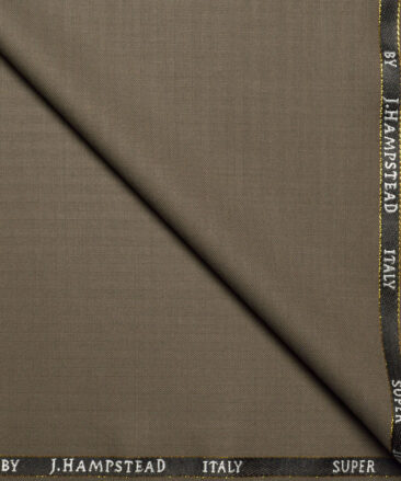 J.Hampstead Super 100's Self Design 20% Merino Wool Suiting Fabric (Light Brown)