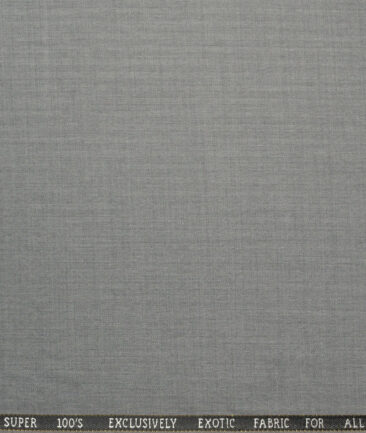 J.Hampstead Super 100's Self Design 20% Merino Wool Suiting Fabric (Light Worsted Grey)