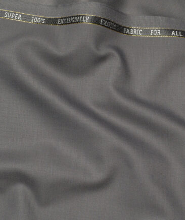 J.Hampstead Super 100's Solids 20% Merino Wool Suiting Fabric (Cement Grey)