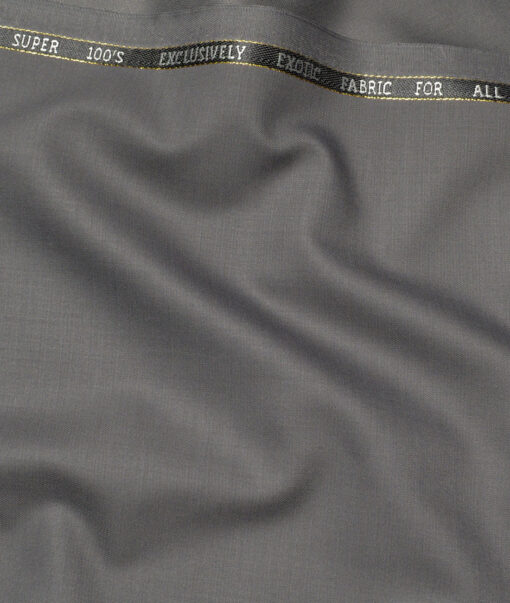J.Hampstead Super 100's Solids 20% Merino Wool Suiting Fabric (Cement Grey)