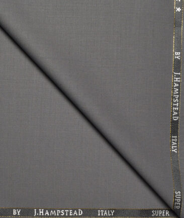 J.Hampstead Super 100's Solids 20% Merino Wool Suiting Fabric (Cement Grey)