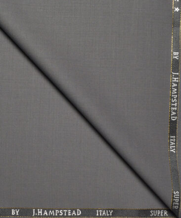 J.Hampstead Super 100's Solids 20% Merino Wool Suiting Fabric (Cement Grey)
