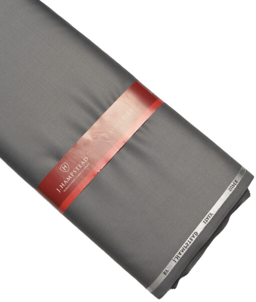 J.Hampstead Super 100's Solids 20% Merino Wool Suiting Fabric (Cement Grey)