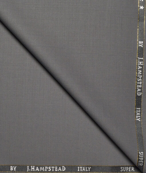 J.Hampstead Super 100's Solids 20% Merino Wool Suiting Fabric (Cement Grey)