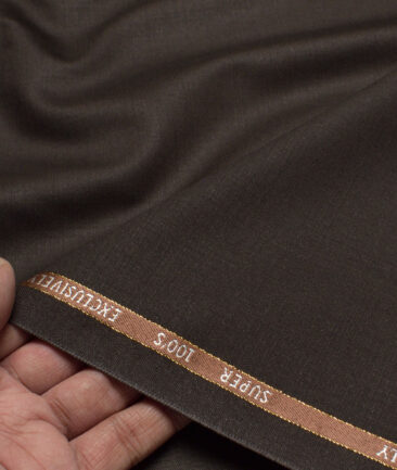 J.Hampstead Super 100's Solids 20% Merino Wool Suiting Fabric (Dark Chocolate Brown)
