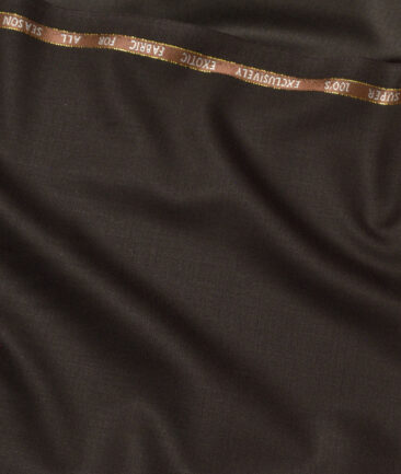 J.Hampstead Super 100's Solids 20% Merino Wool Suiting Fabric (Dark Chocolate Brown)