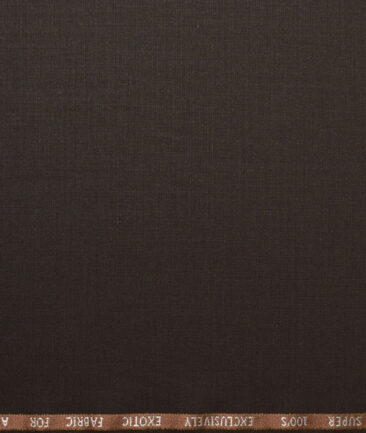J.Hampstead Super 100's Solids 20% Merino Wool Suiting Fabric (Dark Chocolate Brown)