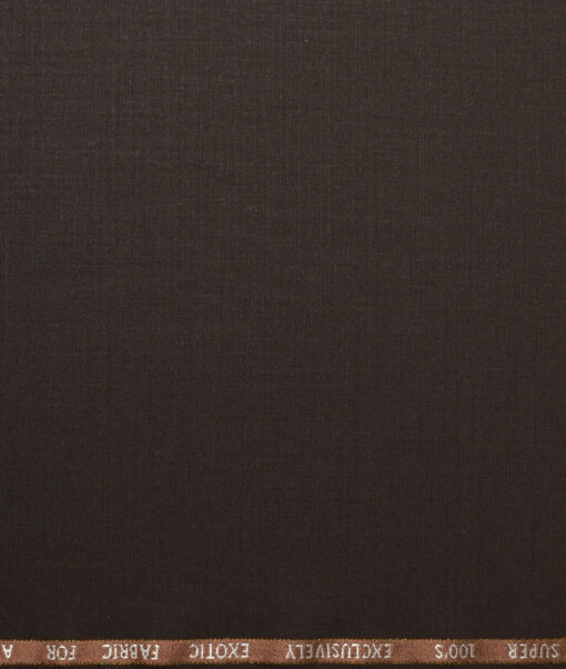 J.Hampstead Super 100's Solids 20% Merino Wool Suiting Fabric (Dark Chocolate Brown)