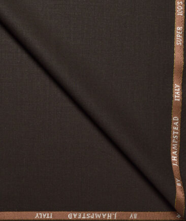 J.Hampstead Super 100's Solids 20% Merino Wool Suiting Fabric (Dark Chocolate Brown)
