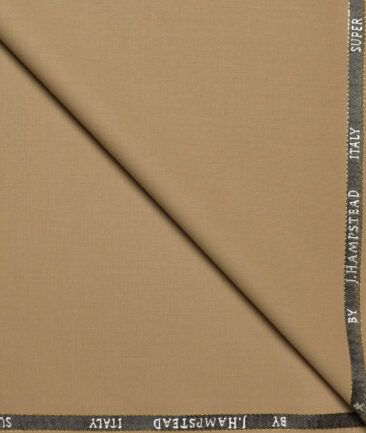 J.Hampstead Super 100's Solids 20% Merino Wool Suiting Fabric (Fawn Beige)