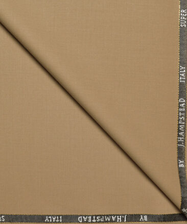 J.Hampstead Super 100's Solids 20% Merino Wool Suiting Fabric (Fawn Beige)
