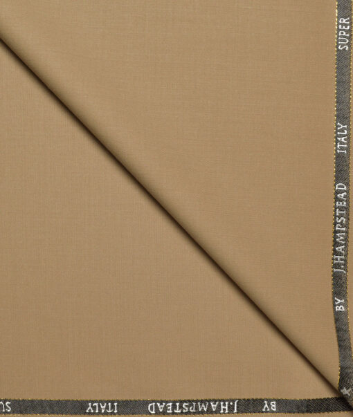 J.Hampstead Super 100's Solids 20% Merino Wool Suiting Fabric (Fawn Beige)
