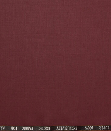 J.Hampstead Super 100's Solids 20% Merino Wool Suiting Fabric (Maroon Red)