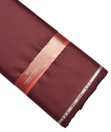 J.Hampstead Super 100's Solids 20% Merino Wool Suiting Fabric (Maroon Red)