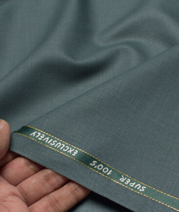 J.Hampstead Super 100's Solids 20% Merino Wool Suiting Fabric (Turquoise Green)