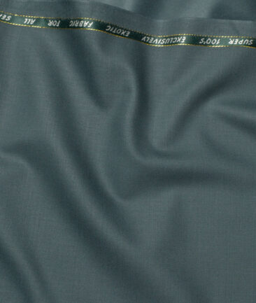 J.Hampstead Super 100's Solids 20% Merino Wool Suiting Fabric (Turquoise Green)