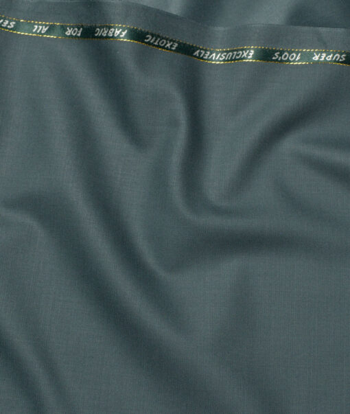 J.Hampstead Super 100's Solids 20% Merino Wool Suiting Fabric (Turquoise Green)