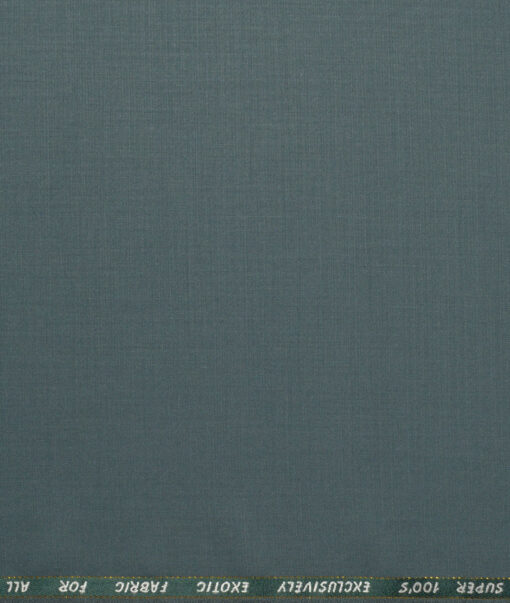 J.Hampstead Super 100's Solids 20% Merino Wool Suiting Fabric (Turquoise Green)
