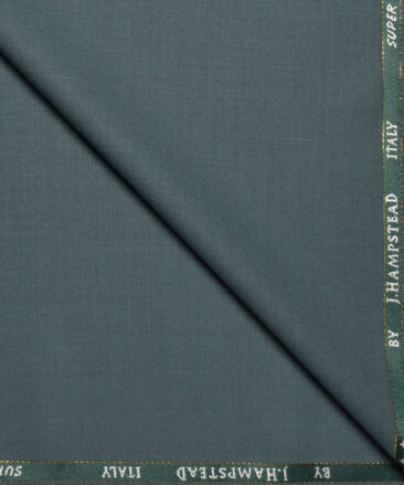 J.Hampstead Super 100's Solids 20% Merino Wool Suiting Fabric (Turquoise Green)