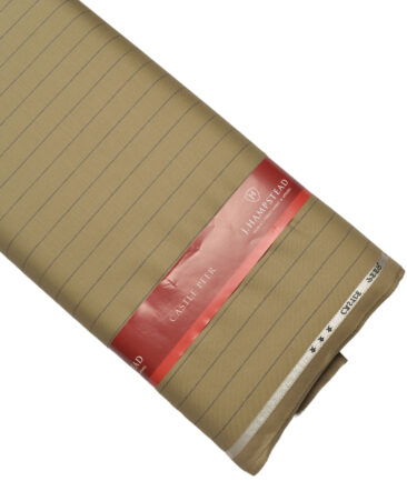 J.Hampstead Super 100's Striped 20% Merino Wool Suiting Fabric (Khakhi)