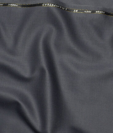 J.Hampstead Super 100's Solids 20% Merino Wool Stretchable Suiting Fabric (Smoke Grey)