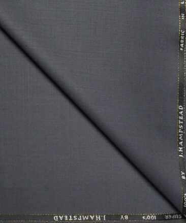 J.Hampstead Super 100's Solids 20% Merino Wool Stretchable Suiting Fabric (Smoke Grey)
