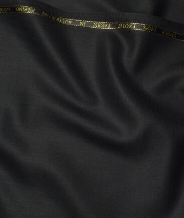 J.Hampstead Super 140's Solids 25% Merino Wool Suiting Fabric (Black)