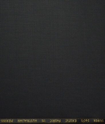 J.Hampstead Super 140's Solids 25% Merino Wool Suiting Fabric (Black)